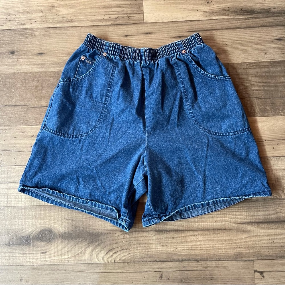 Denim chic high waisted shorts size 14 vintage made in USA